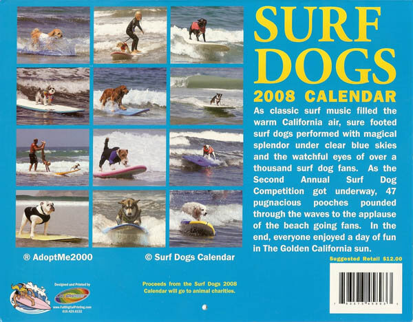 surfing dogs calendars