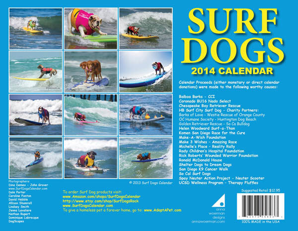 surfing dogs calendars