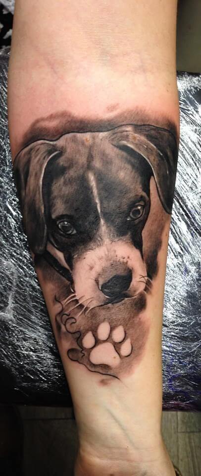 DOG TATTOO DESIGNS and IDEAS - AMAZING, STUNNING, WONDERFUL, 3D, COLORIFIC, ART, PORTRAITS, INK, PERMANENT, DOG TATTOOS FOR MAN & WOMAN