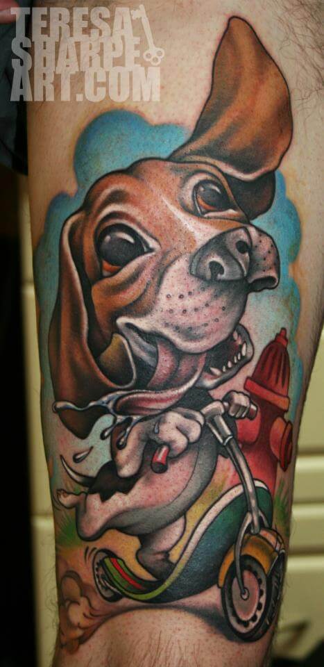 DOG TATTOO DESIGNS - AMAZING, STUNNING, WONDERFUL, 3D, COLORIFIC, ART, PORTRAITS, INK, PERMANENT, DOG TATTOOS FOR MAN & WOMAN