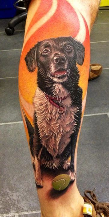 DOG TATTOO DESIGNS - AMAZING, STUNNING, WONDERFUL, 3D, COLORIFIC, ART, PORTRAITS, INK, PERMANENT, DOG TATTOOS FOR MAN & WOMAN