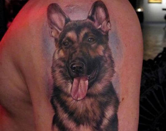 BEST GERMAN SHEPHERD DOG TATTOO DESIGNS