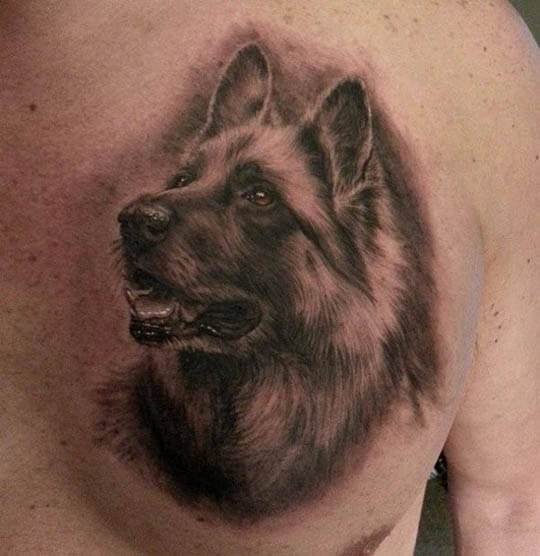 BEST GERMAN SHEPHERD DOG TATTOO DESIGNS