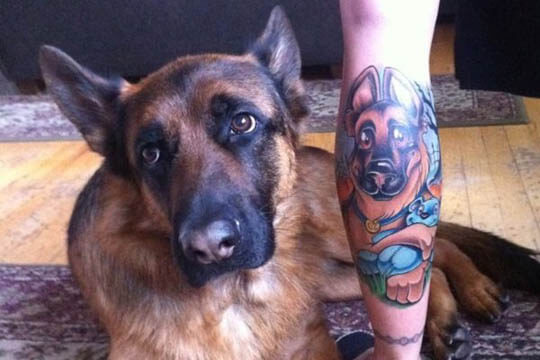 BEST GERMAN SHEPHERD DOG TATTOO DESIGNS