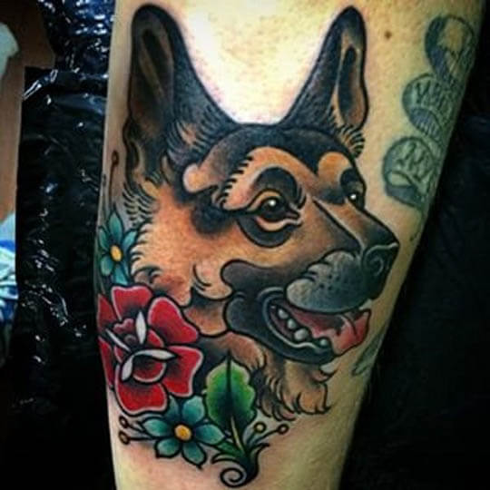 BEST GERMAN SHEPHERD DOG TATTOO DESIGNS