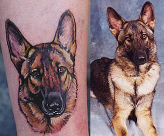 BEST GERMAN SHEPHERD DOG TATTOO DESIGNS