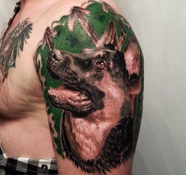 BEST GERMAN SHEPHERD DOG TATTOO DESIGNS