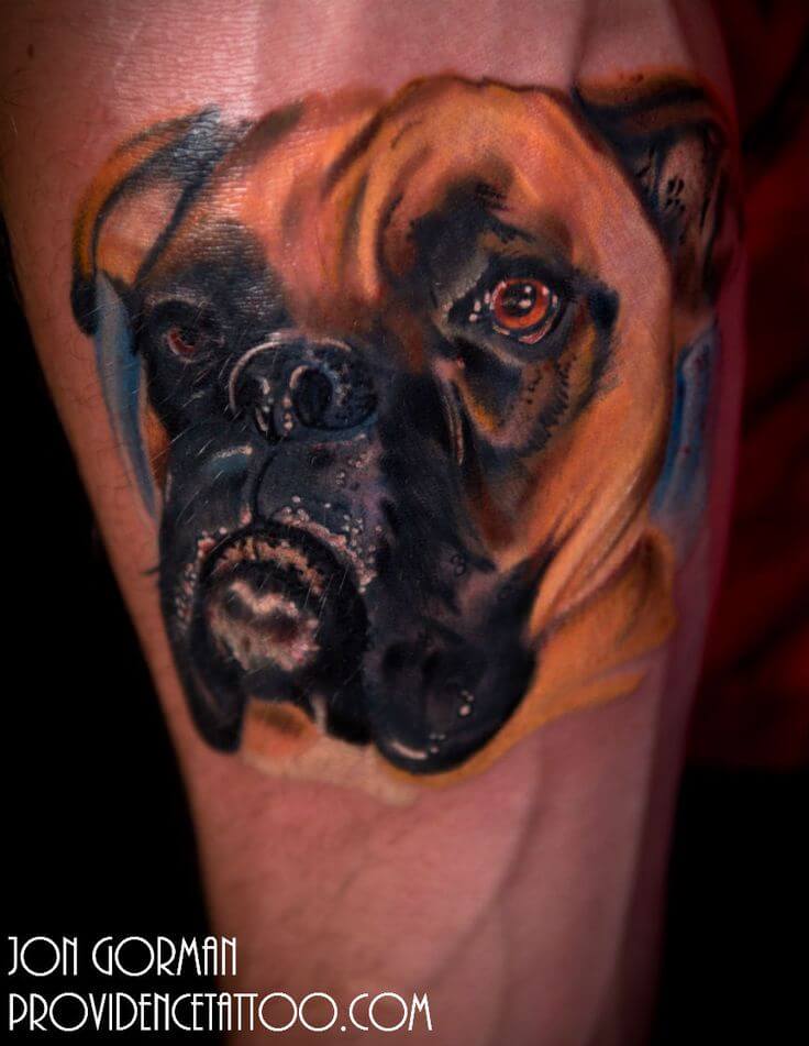 BEST BOXER DOG TATTOO DESIGNS