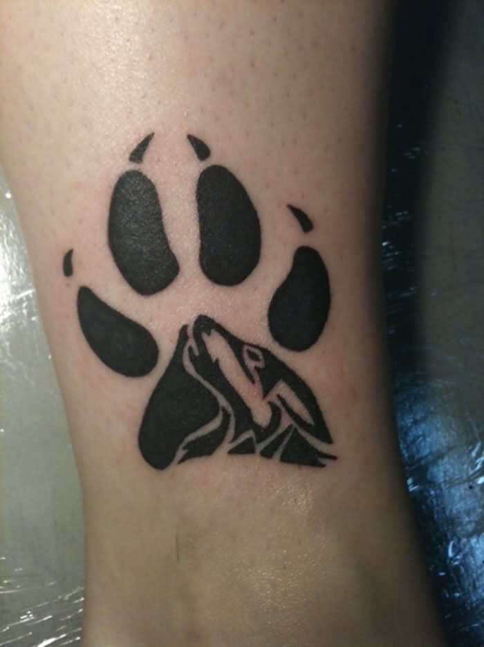 BEST PAW SHAPED FRIEND DOG TATTOO DESIGNS