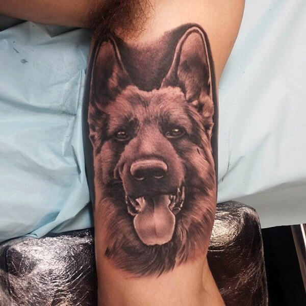 BEST GERMAN SHEPHERD DOG TATTOO DESIGNS