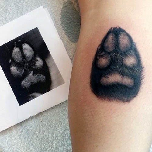 BEST PAW SHAPED FRIEND DOG TATTOO DESIGNS