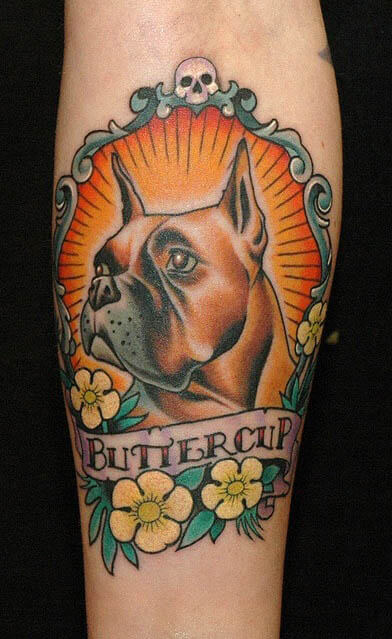 BEST BOXER DOG TATTOO DESIGNS