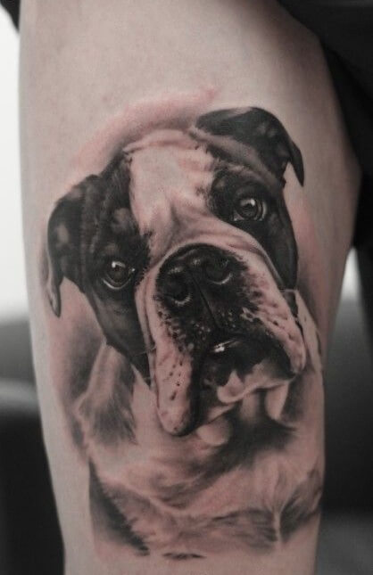 BEST BOXER DOG TATTOO DESIGNS