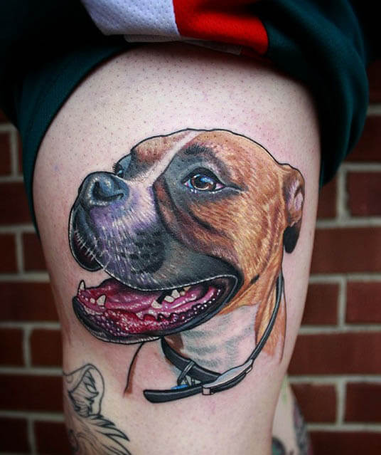 BEST BOXER DOG TATTOO DESIGNS