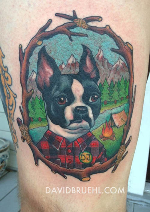 BEST PORTRAIT DOG TATTOO DESIGNS