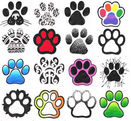 PAW DOG TATTOO DESIGNS