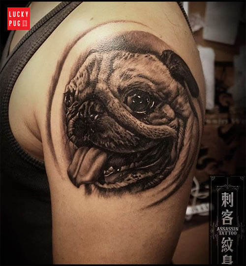 BEST PUG DOG TATTOO DESIGNS