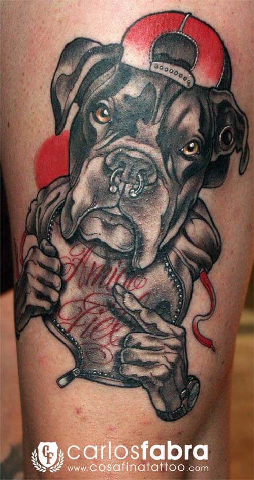 DOG TATTOO DESIGNS - AMAZING, STUNNING, WONDERFUL, 3D, COLORIFIC, ART, PORTRAITS, INK, PERMANENT, DOG TATTOOS FOR MAN & WOMAN