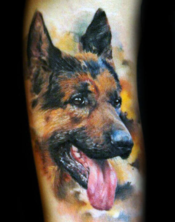 BEST GERMAN SHEPHERD DOG TATTOO DESIGNS