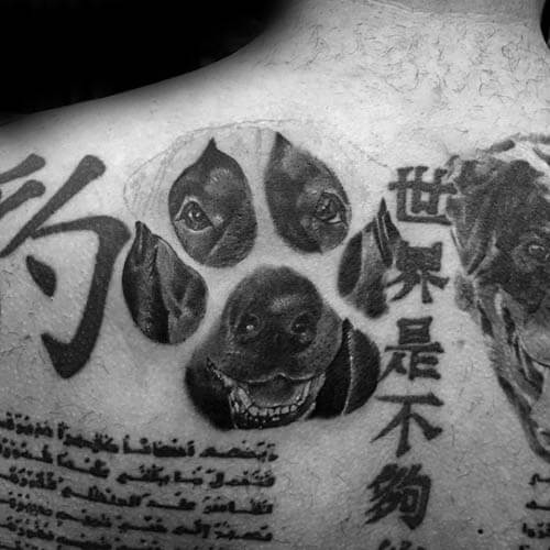 BEST PAW SHAPED FRIEND DOG TATTOO DESIGNS