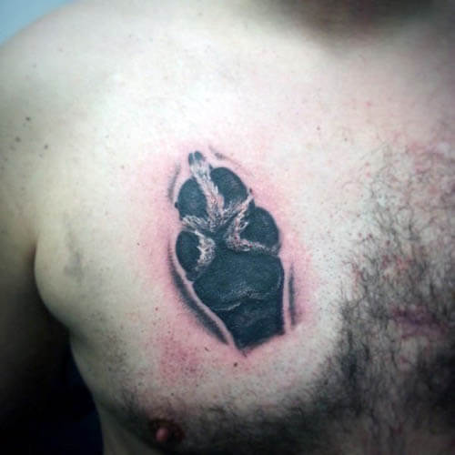 BEST PAW SHAPED FRIEND DOG TATTOO DESIGNS