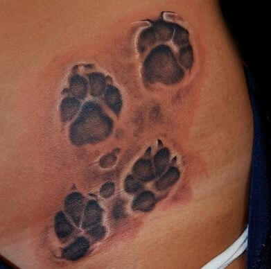 BEST PAW SHAPED FRIEND DOG TATTOO DESIGNS