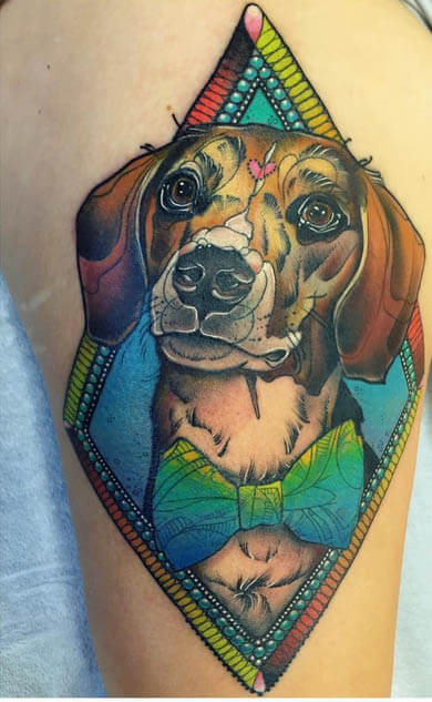 DOG TATTOO DESIGNS - AMAZING, STUNNING, WONDERFUL, 3D, COLORIFIC, ART, PORTRAITS, INK, PERMANENT, DOG TATTOOS FOR MAN & WOMAN