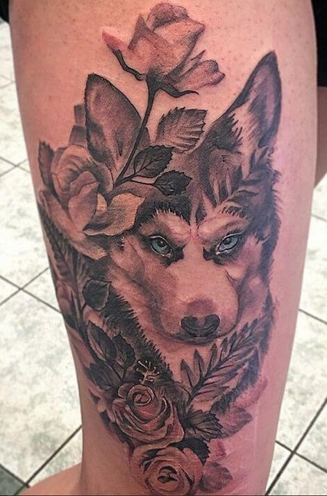 BEST HUSKY DOG TATTOO DESIGNS