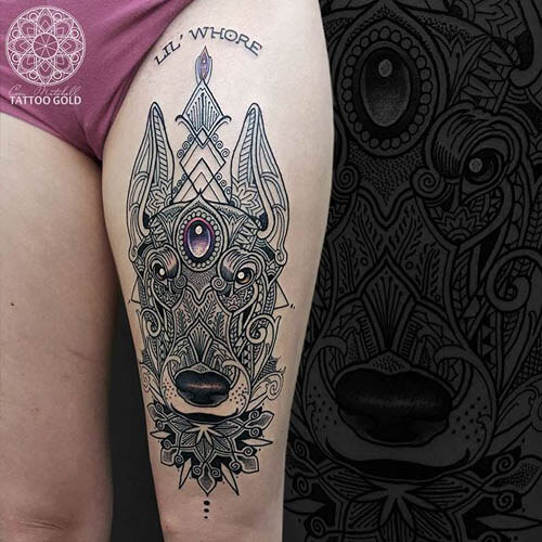 BEST GEOMETRIC DOG & PUPPY TATTOO DESIGNS