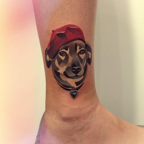 BEST GEOMETRIC DOG & PUPPY TATTOO DESIGNS