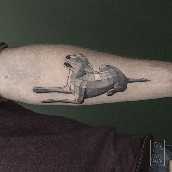 BEST GEOMETRIC DOG & PUPPY TATTOO DESIGNS