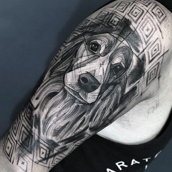 BEST GEOMETRIC DOG & PUPPY TATTOO DESIGNS