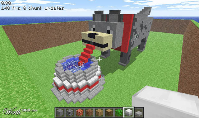 Minecraft Dog Statues