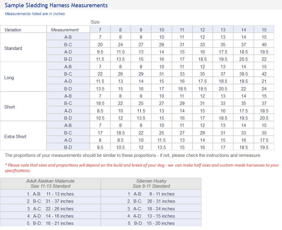 Sled Dogs Mushing Harness Measure