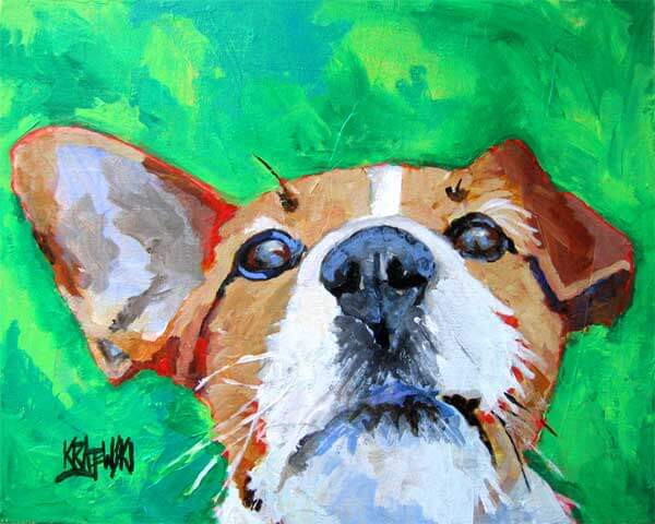 DOG ART, DRAWINGS, PAINT by RON KRAJEWSKI