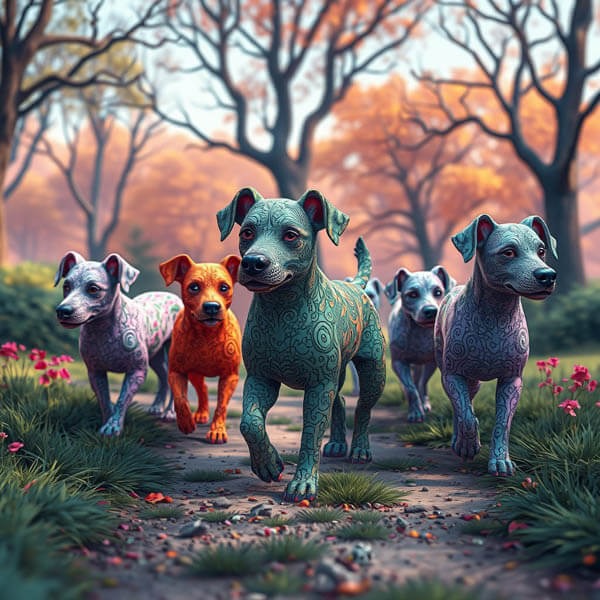 DIGITAL DOG ART AI GENERATED GALLERY